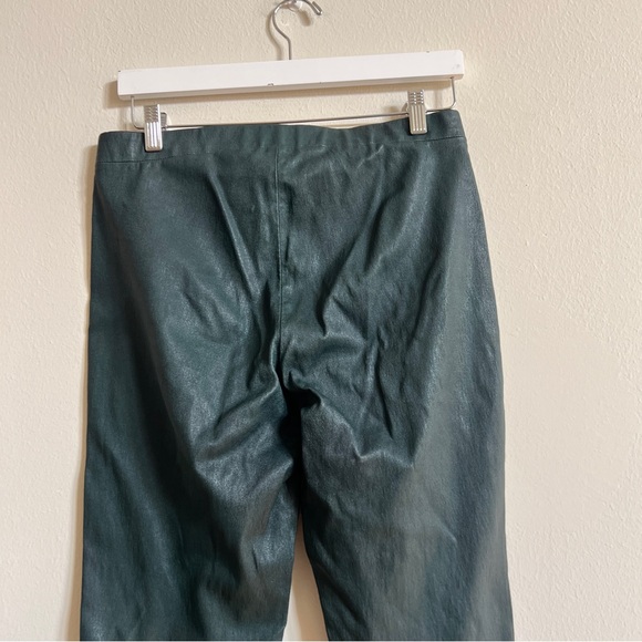 Theory Adbelle Green Leather Bristol Leggings 12 - Picture 4 of 8